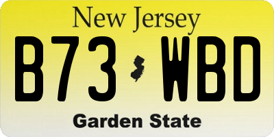 NJ license plate B73WBD