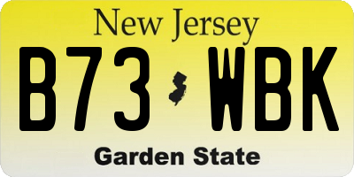 NJ license plate B73WBK