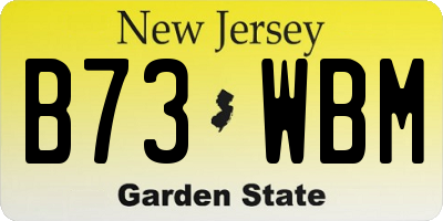 NJ license plate B73WBM