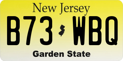 NJ license plate B73WBQ
