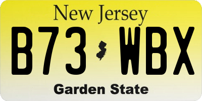 NJ license plate B73WBX