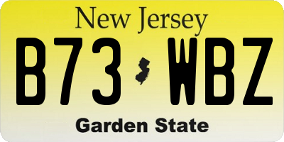 NJ license plate B73WBZ