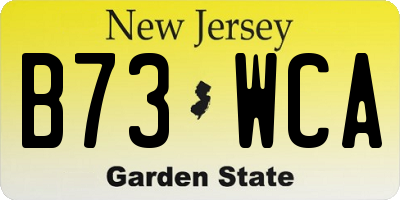NJ license plate B73WCA