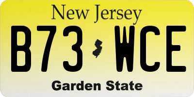 NJ license plate B73WCE