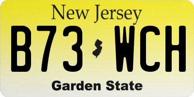 NJ license plate B73WCH