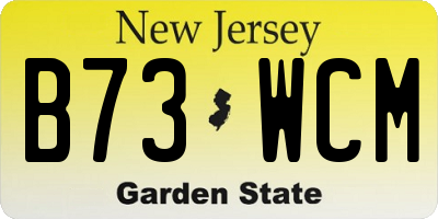 NJ license plate B73WCM