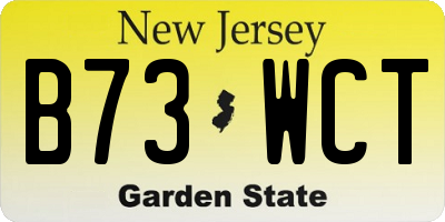 NJ license plate B73WCT