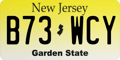 NJ license plate B73WCY