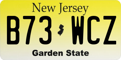 NJ license plate B73WCZ