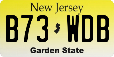 NJ license plate B73WDB