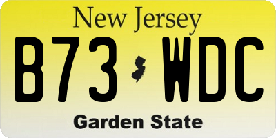 NJ license plate B73WDC