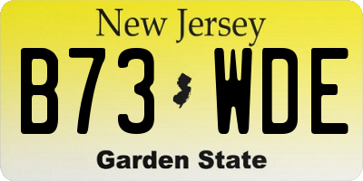 NJ license plate B73WDE