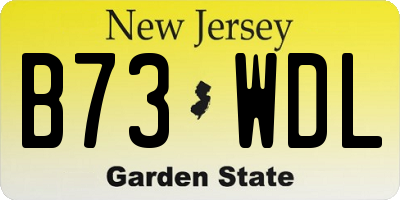 NJ license plate B73WDL