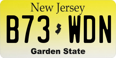 NJ license plate B73WDN