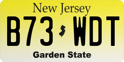 NJ license plate B73WDT