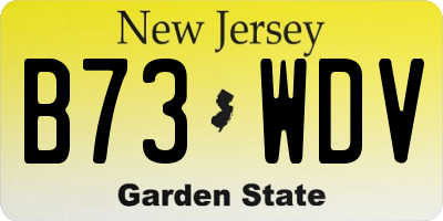 NJ license plate B73WDV