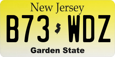 NJ license plate B73WDZ