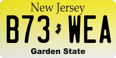 NJ license plate B73WEA