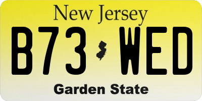 NJ license plate B73WED