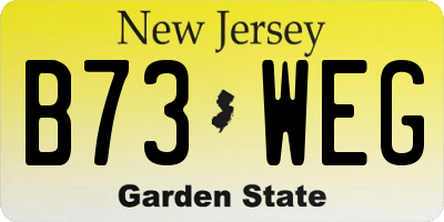 NJ license plate B73WEG