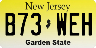 NJ license plate B73WEH