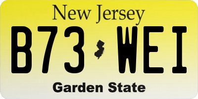 NJ license plate B73WEI