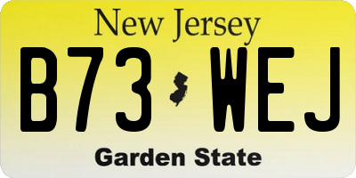 NJ license plate B73WEJ