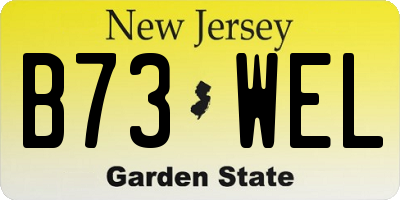 NJ license plate B73WEL