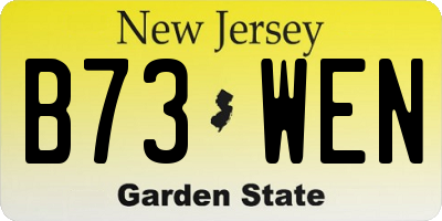NJ license plate B73WEN