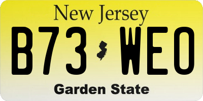 NJ license plate B73WEO