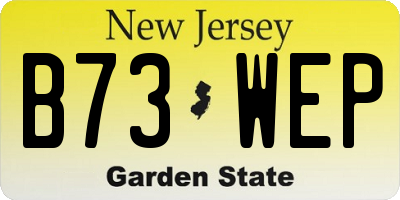 NJ license plate B73WEP
