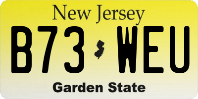 NJ license plate B73WEU