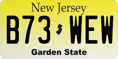 NJ license plate B73WEW