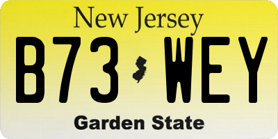 NJ license plate B73WEY