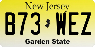 NJ license plate B73WEZ