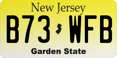NJ license plate B73WFB