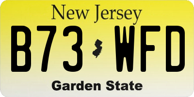 NJ license plate B73WFD