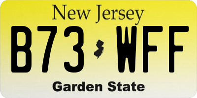 NJ license plate B73WFF