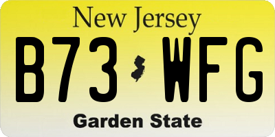 NJ license plate B73WFG