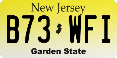 NJ license plate B73WFI