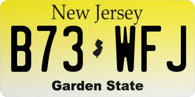 NJ license plate B73WFJ