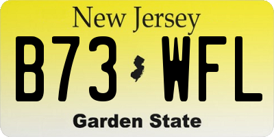 NJ license plate B73WFL