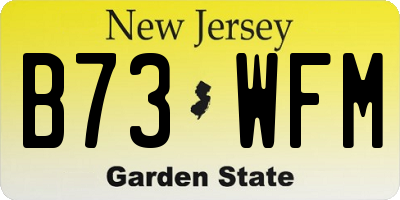 NJ license plate B73WFM