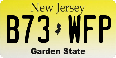 NJ license plate B73WFP