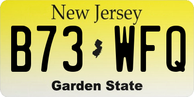 NJ license plate B73WFQ