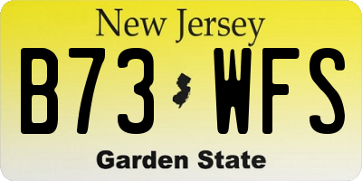 NJ license plate B73WFS