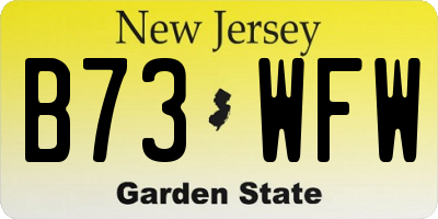 NJ license plate B73WFW