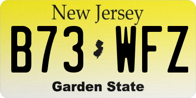 NJ license plate B73WFZ