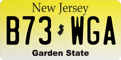 NJ license plate B73WGA