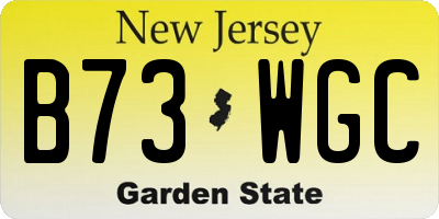 NJ license plate B73WGC